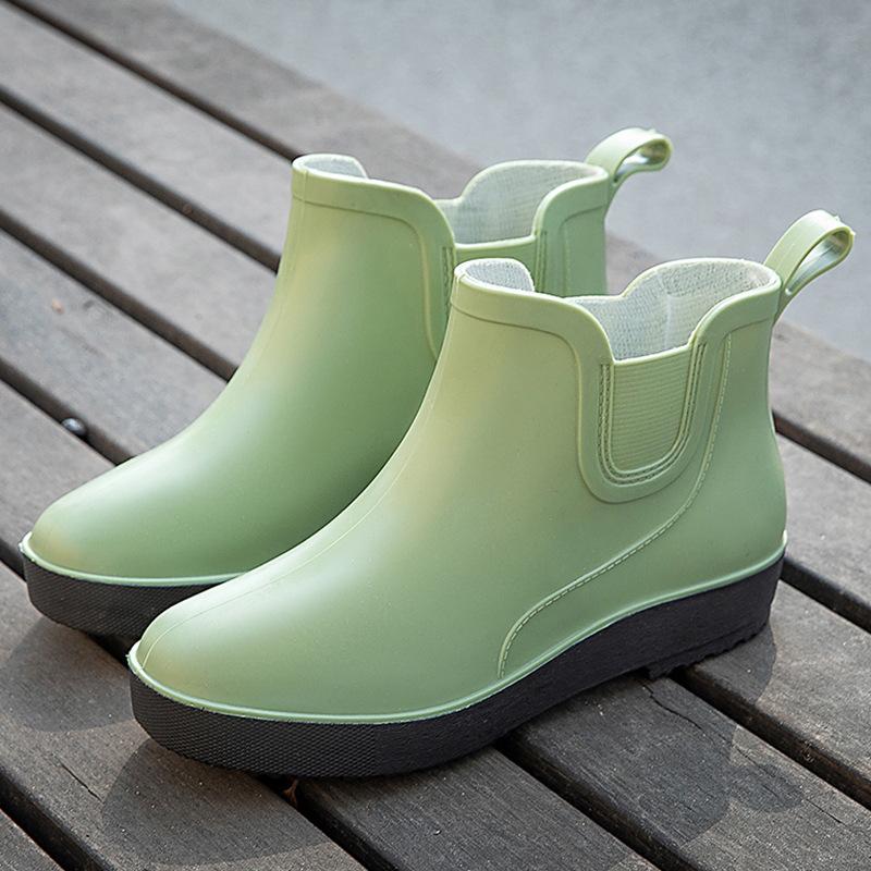 Fashion Short Waterproof Shoes Rain Shoes Adult Outdoor Work Rain Boots Women's Casual Wear-resistant Non-slip Rubber Shoes