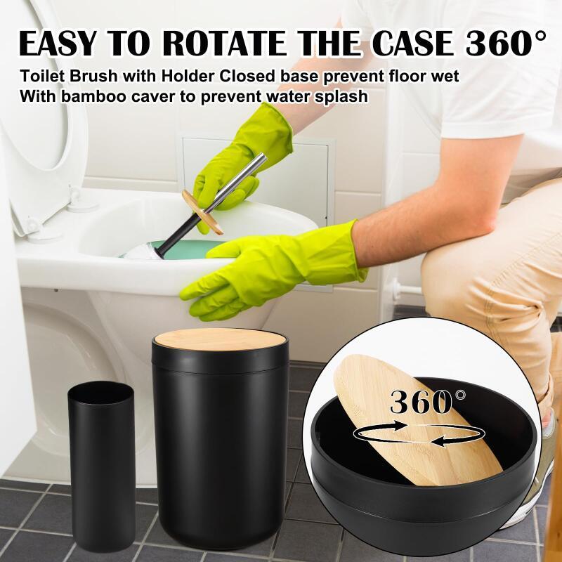 Bathroom Accessories Set - with Trash Can Toothbrush Holder Soap Dispenser Soap and Lotion Set Tumbler Cup