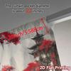 2pcs   2D FLAT PRINTING Curtains (Without Rod) Crimson Serenity Popular Light Filtering Curtains Polyester Easy Install Curtains