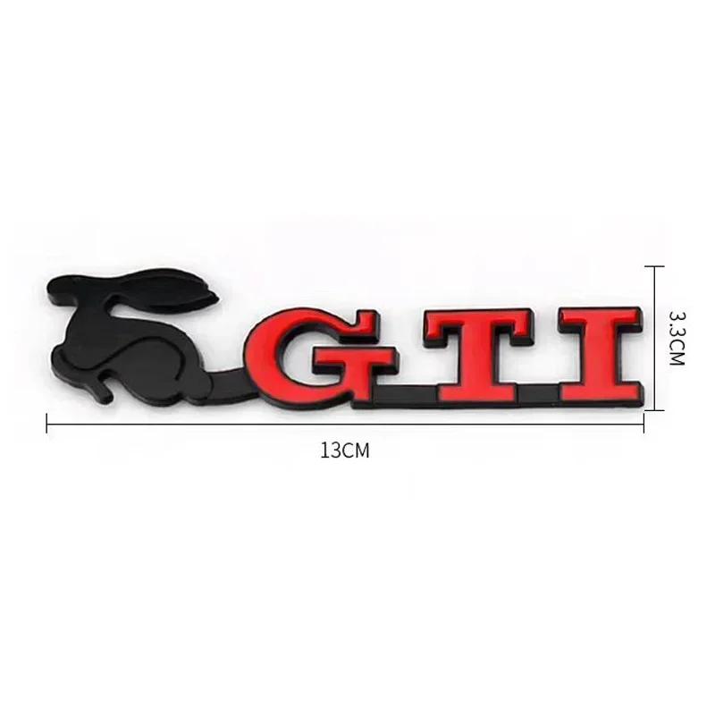 opq1 1Pcs Car Accessories Grille Badge Sticker Rabbit GTI Logo Decal For VW GTI Polo Golf Passat  Scirocco Jetta Tiguan Beetle Touran