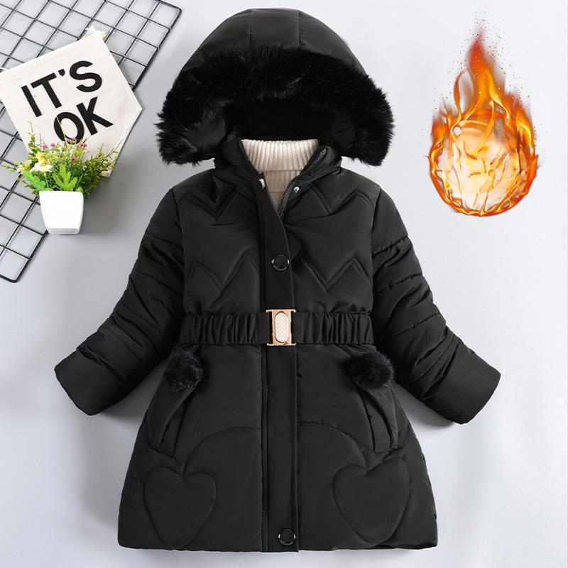 Children's Fleece and Thickened Cotton-padded Clothes, Fashionable Down Cotton-padded Jackets for Girls Winter