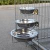 Wisząca Stalowa Miska dla Psa Montowana na Ścianie Pojemnik na Wodę i Karmę dla Kota Psa Dozownik Mocowany Metalowy Uchwyt Wsparcie Zapobiegający Przewróceniu 23cm