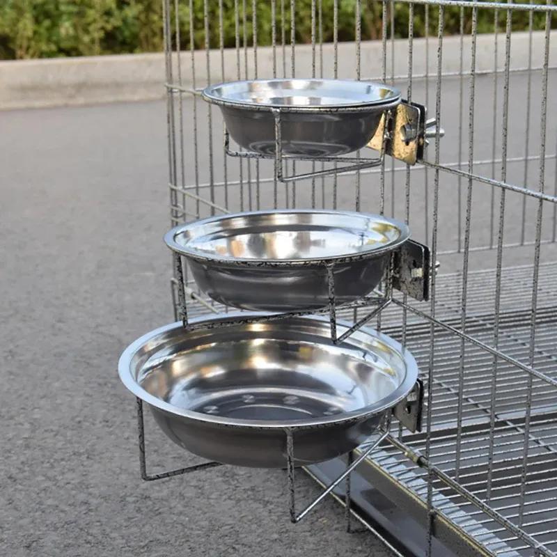Wisząca Stalowa Miska dla Psa Montowana na Ścianie Pojemnik na Wodę i Karmę dla Kota Psa Dozownik Mocowany Metalowy Uchwyt Wsparcie Zapobiegający Przewróceniu 23cm