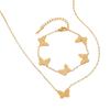 Luxury Titanium Steel Butterfly Necklace & Bracelet Set for Women
