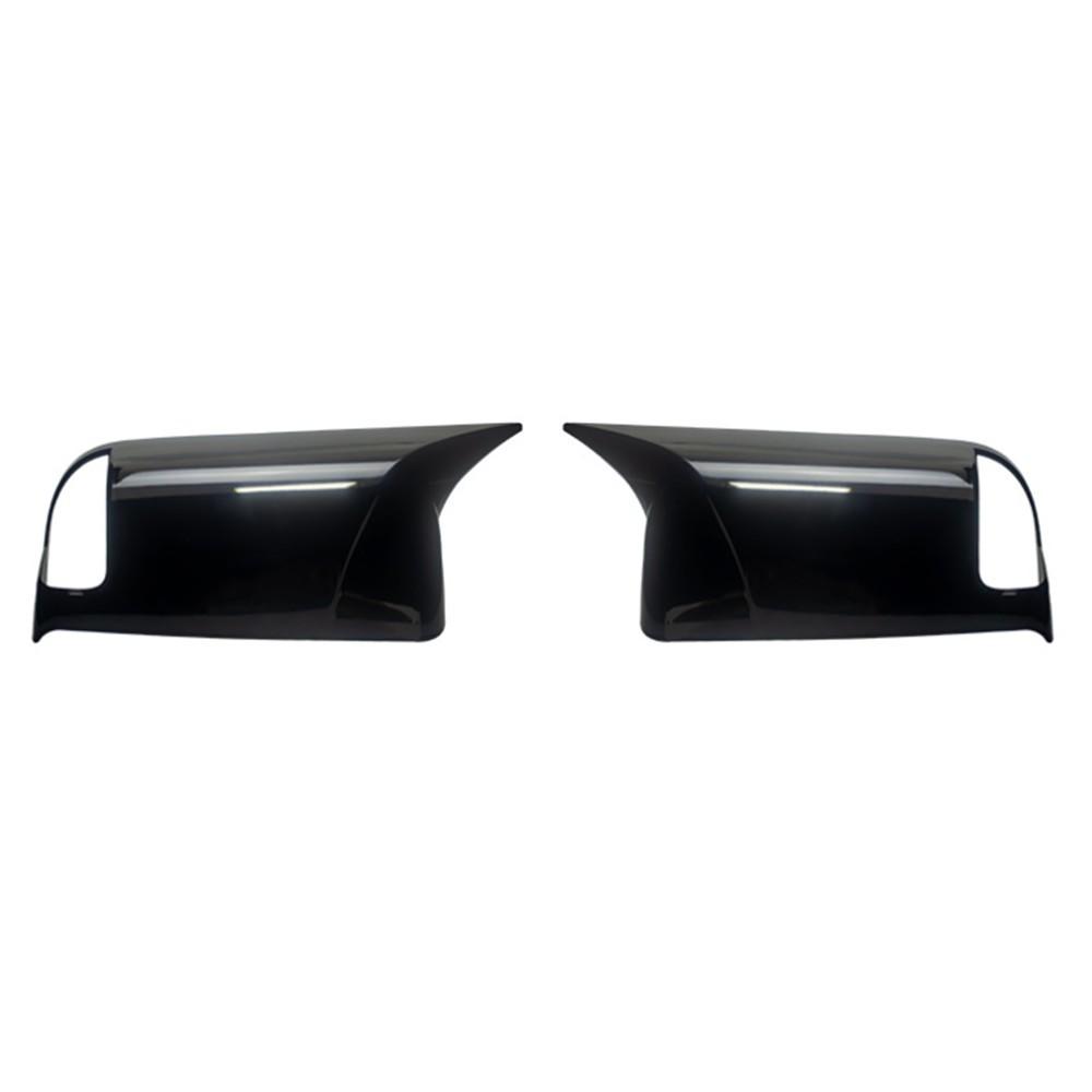 

For Dodge Ram 2500 3500 2010-2018 Car Rearview Side Mirror Cover Wing Cap Exterior Door Shell Trim W/ Turn Signal ABS Carbon Gloss Black