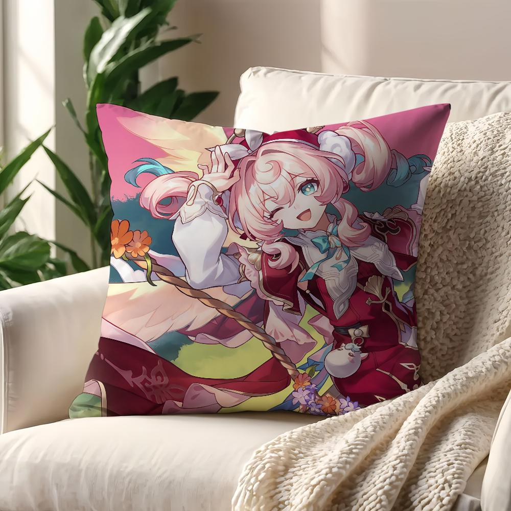 Game Hyacine Game Honkai Star Rail Cushion Cover Pillow Cover Decoration Room Home Sofa Living Office Car Nordic Simplicity