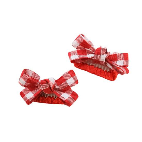 Pet Hair Clip Adorable Elegant Plaid Print Pet Cat Dog Bowknot Hair Bows Pet Supplies