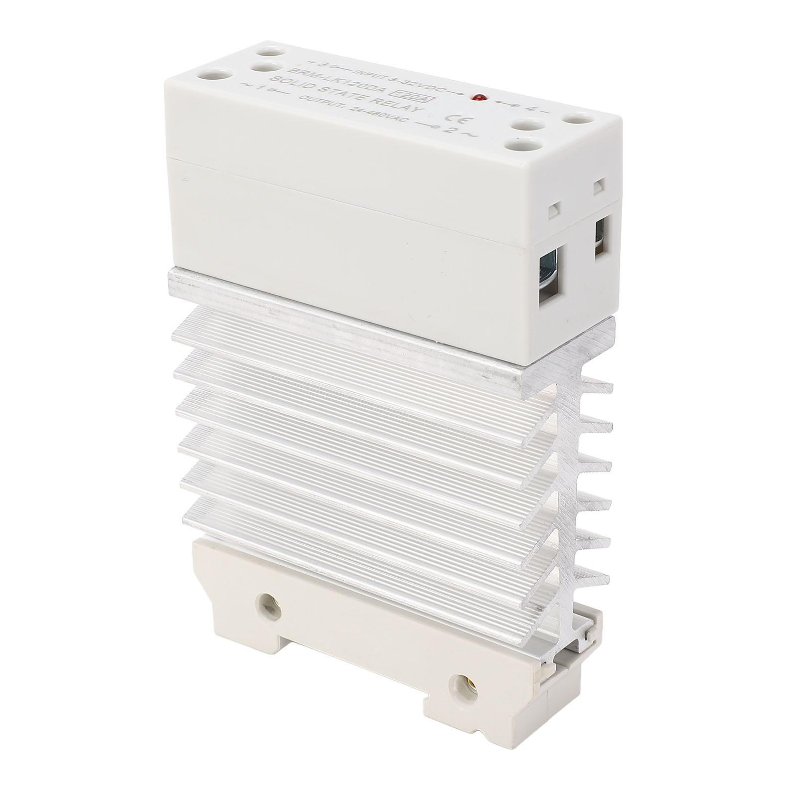

DC to AC Solid State Relay 120A 3‑32VDC Input 24‑480VAC Output Single Phase SSR Module with Heat Sink