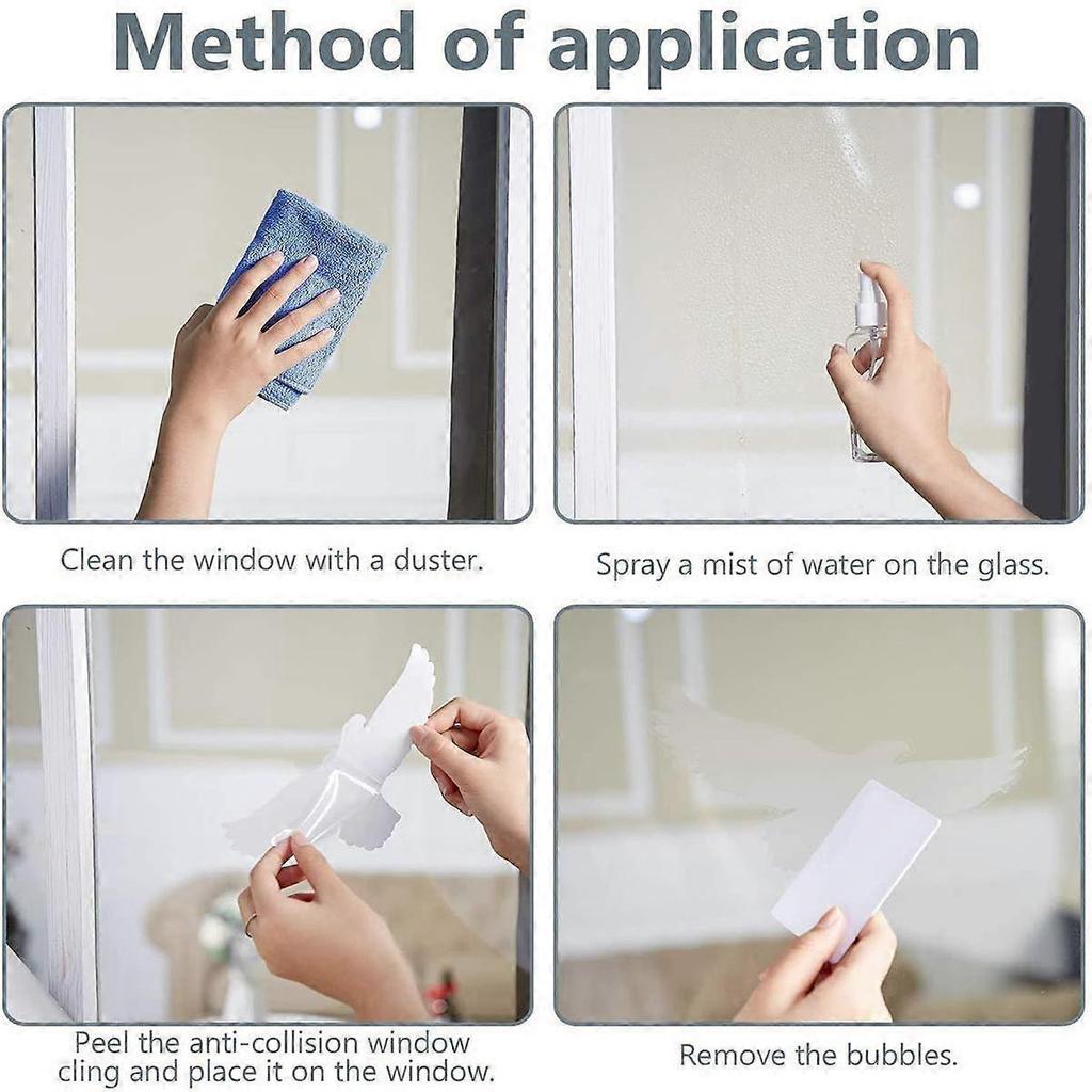 Anti-Collision Window Stickers, 32pcs Leaf Shapes Window Clings Glass Stickers Transparent Alert Bird Window