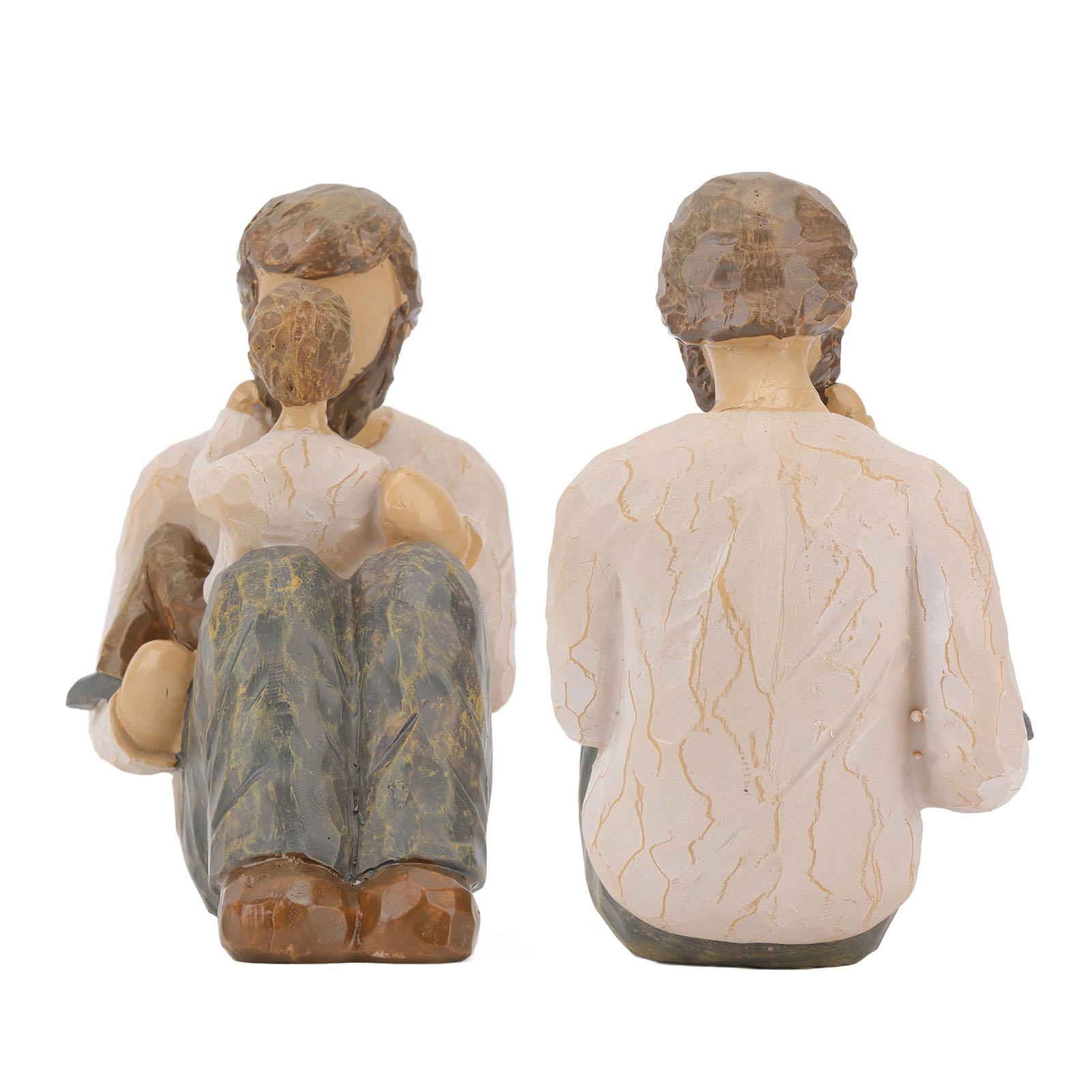 

Статуэтка отца и сына, расписанная вручную, реалистичная, прочная, из смолы, семейная фигурка для книжной полки