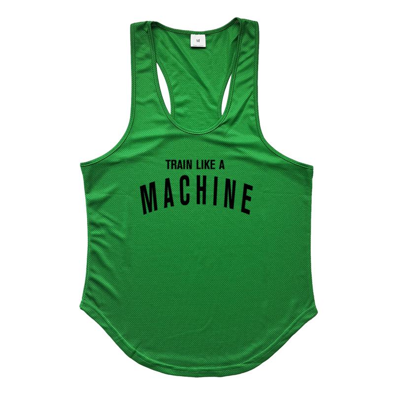 Muscleguys TRAIN LIKE A MACHINE Gym Tank Tops Men Running Vests Fitness Clothing Mens Bodybuilding Stringer Tanktop Summer Sports Clothing