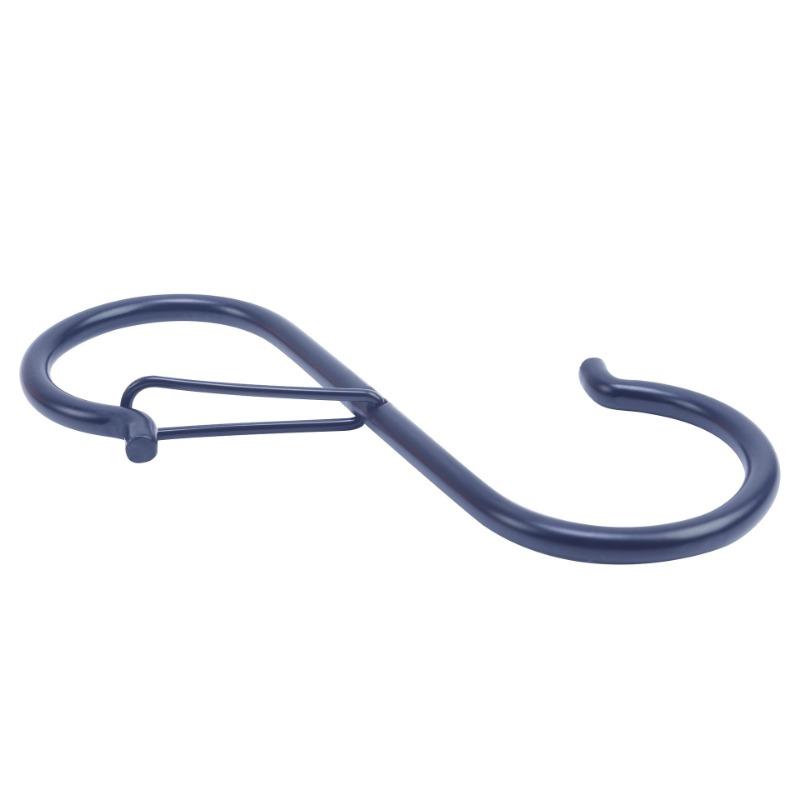 1pcs Windproof S-hook Metal Hook Without Drilling, Bathroom Anti-drop Storage S-shaped Spring Buckle Anti-disengagement Hook