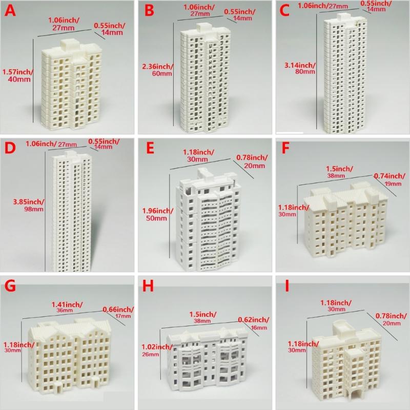 Unpainted Miniature Apartment Building Model Realistic Residential Dioramas For DIY Craft Scenerys 1/800 1/500 Scale