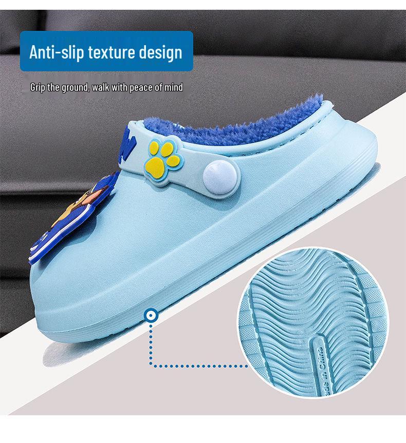 PAW Patrol Toddler Fleece-Lined Waterproof Cotton Slippers - Cute & Warm Winter Shoes