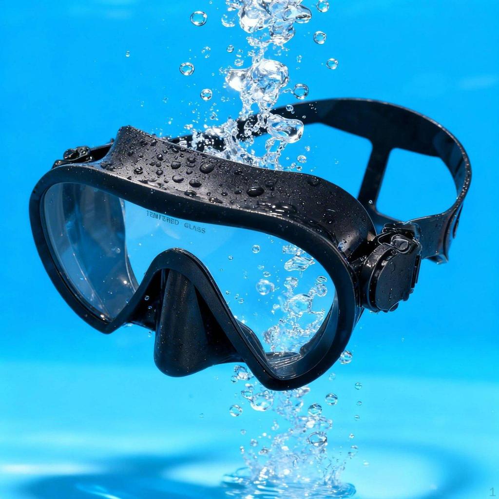 Nose Cover Swim Facepiece AntiFog Snorkel Water Secure Reinforced Glass Goggles