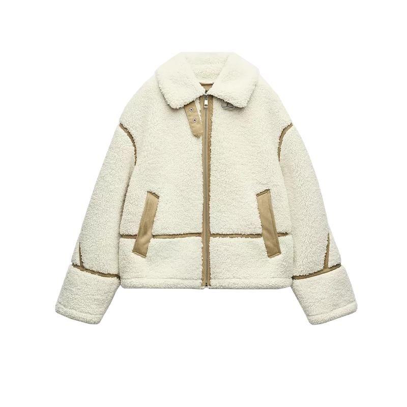 Fall and Winter New Women's Clothing K-style Loose Fleece Double-Sided Long Sleeves Lapel Short Jacket Outwear 6318267