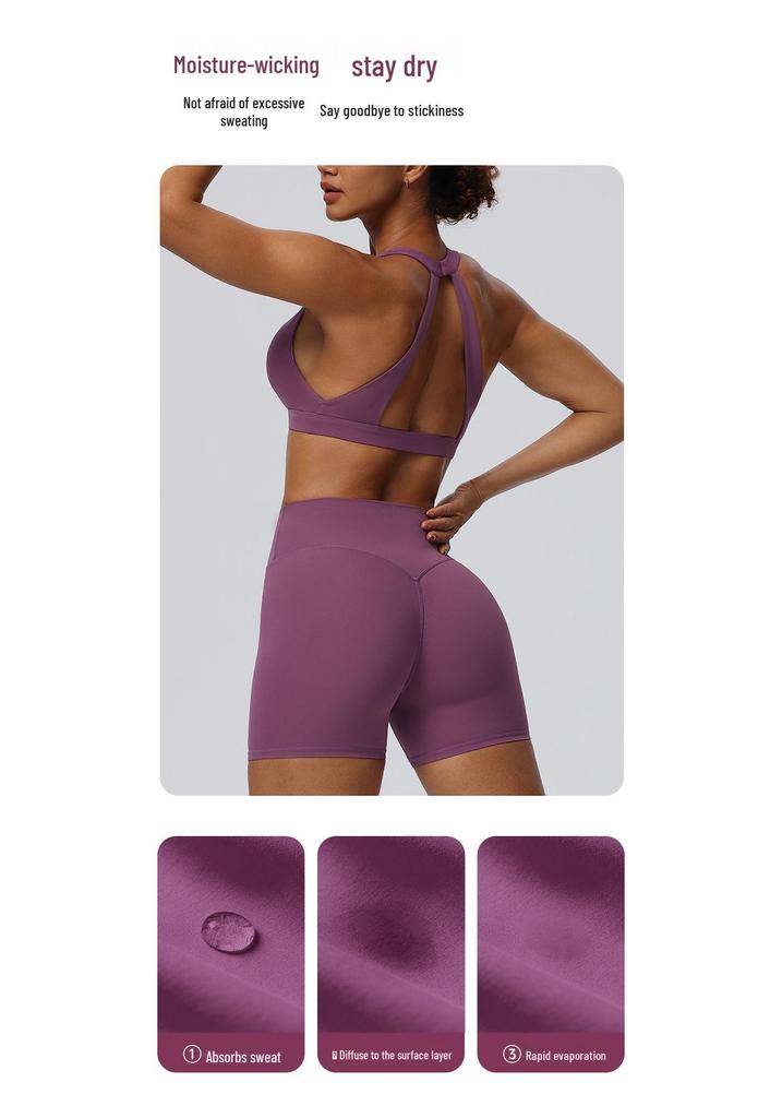 Women's Breathable Quick-Dry Halter Sports Bra with Chest Pads for Yoga and Fitness