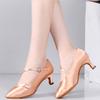 Silk Modern Dance Shoes Adult Women Mid Heel 5.5cm Waltz Ballroom Standard Dance Shoes Latin Tango