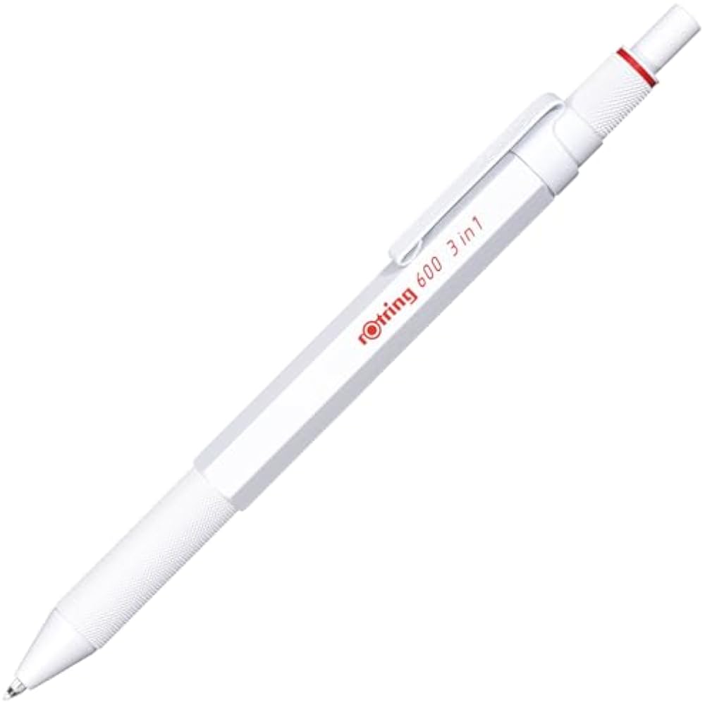 RotRing Multi-function Pen 600 Permanent White 3 in 1 Ballpoint Pen 2 Colors (Red Black) & Mechan...