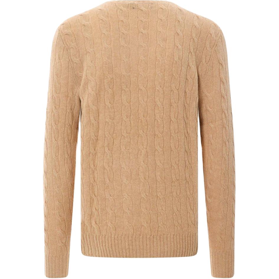 Polo Ralph Lauren Solid Color Long Sleeve Small Pony Embroidered Cable Knit Sweater Men sweater Brown 710876762009