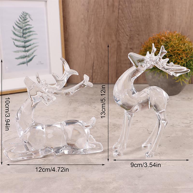 Christmas Deer Figurine Scandinavian Xmas Ornament Minimalist Holiday Decor