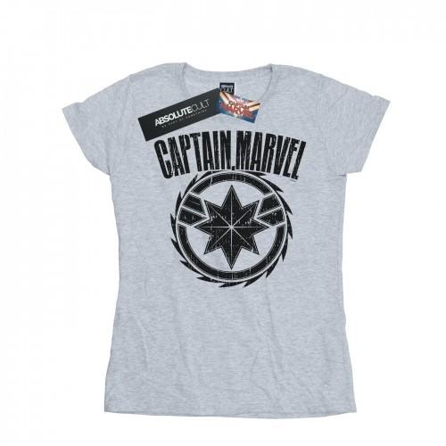 

Marvel Womens/Ladies Captain Marvel Blade Emblem Cotton T-Shirt білий