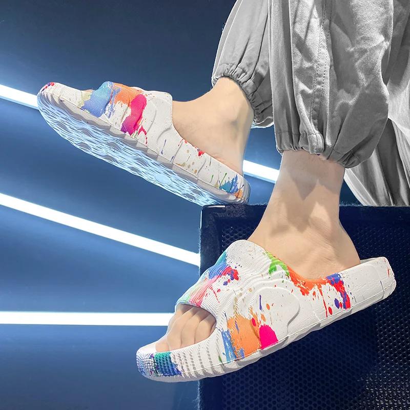 Fashion Summer Men Shoes Slippers Beach Outdoor EVA Non-Slip Slides Ladies Fashion Flats Flip Flops Casual Sandals Luxury Household