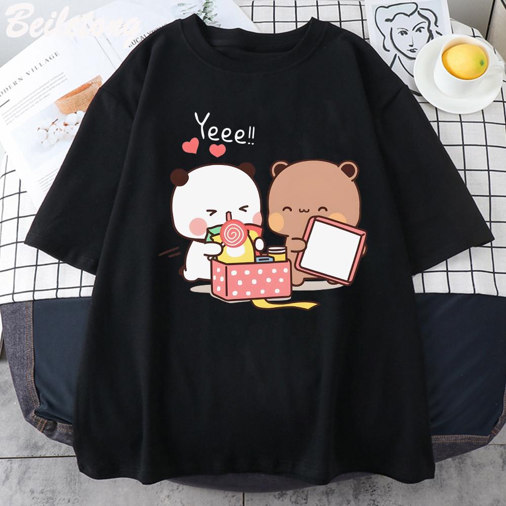 Buy Panda Bear Cute T Shirt for Women Bubu Dudu Couple Short