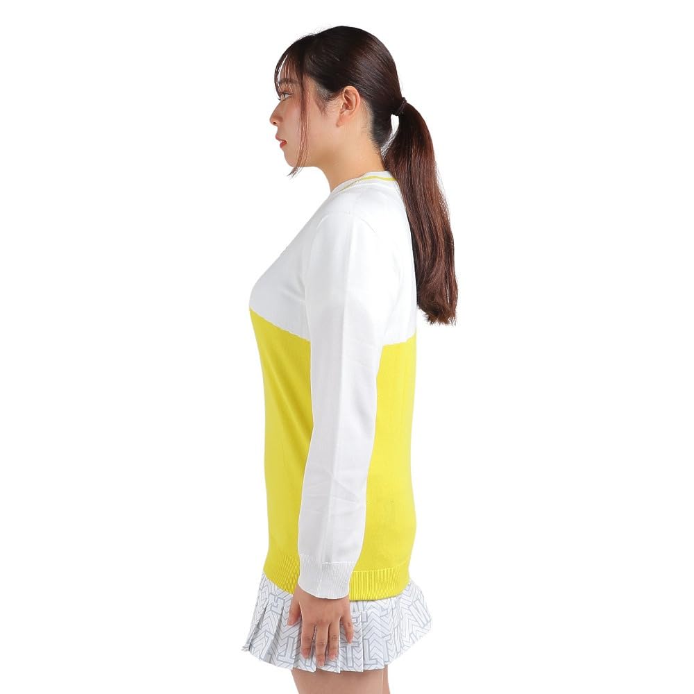 TaylorMade Asymmetrical Mock Sweater, Yellow, Size L, Women's, 2023FW, TL118