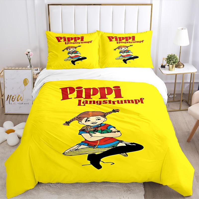 Pippi'S Adventures Freedom Print 3Pcs Bedding Setduvet Cover With 2 Bedropillowcase Home Birthday Gift