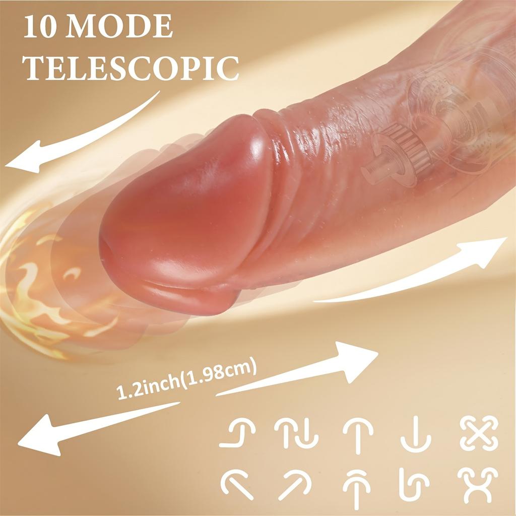 9-tommers thrusting Dildo Vibrator Sexleketøy Realistiske Dildoer GSpot Anal Vibrator med 10 Thrusting Vibrator Modi Fjernkontroll Vibrator for kvinner