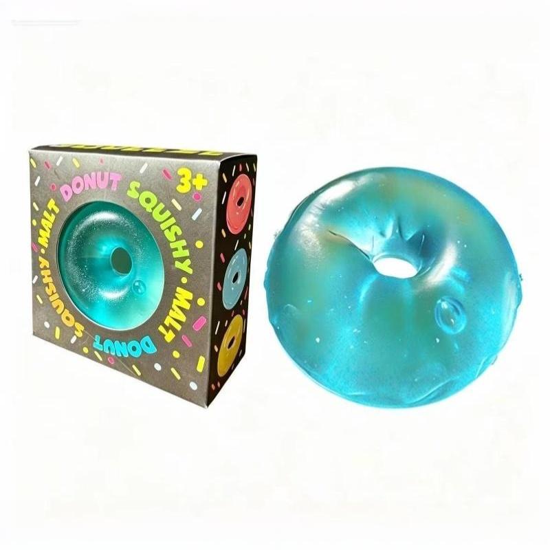 Shapeable Ultra Clear Maltose Donut Stress Ball Toy Slow Rebound Stress Relief Fidget Toy For Anxiety Stress Reliever