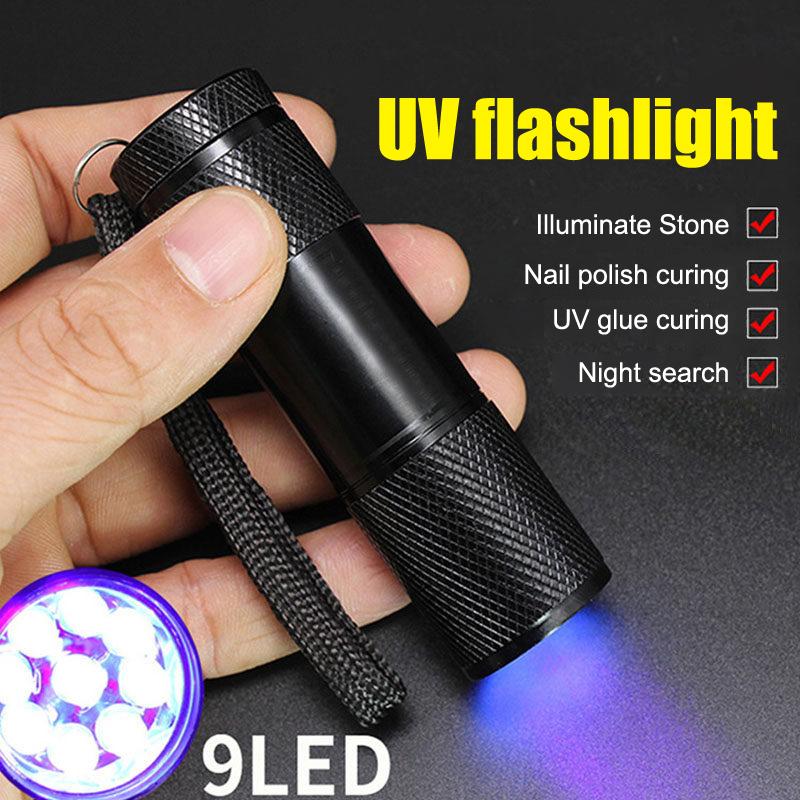 Uv Flashlight Uv Light Flashlight 395Nm Black Light Flashlight Mini Blacklight Torch For Uv Resin Glue Curing Pet Urine Stain