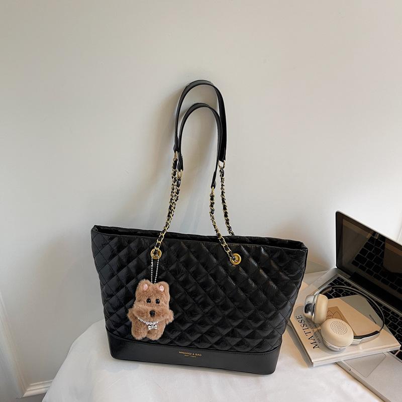 Sac grande capacité, Sac à bandoulière rétro, Sac fourre-tout de ville à chaîne en forme de losange