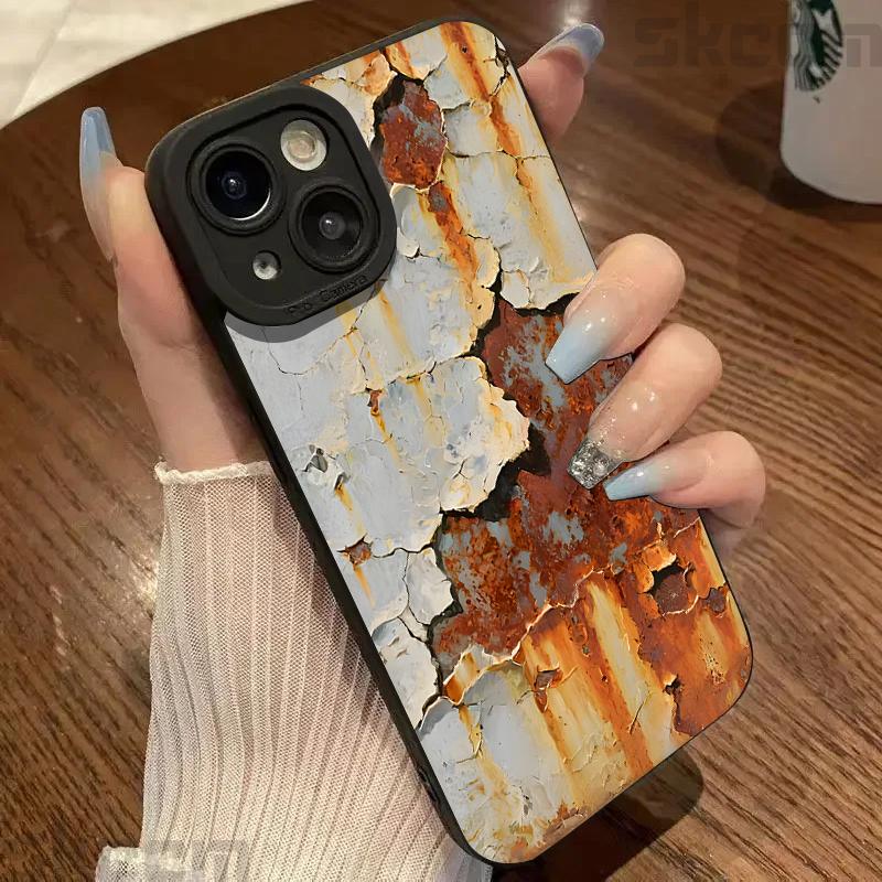 Retro Industrieller Rostiger Stil Silikon Handyhülle Für Samsung Galaxy S23 S24 S25 Ultra S22 S21 S20 Plus FE A15 A35 A54 A55 Hülle