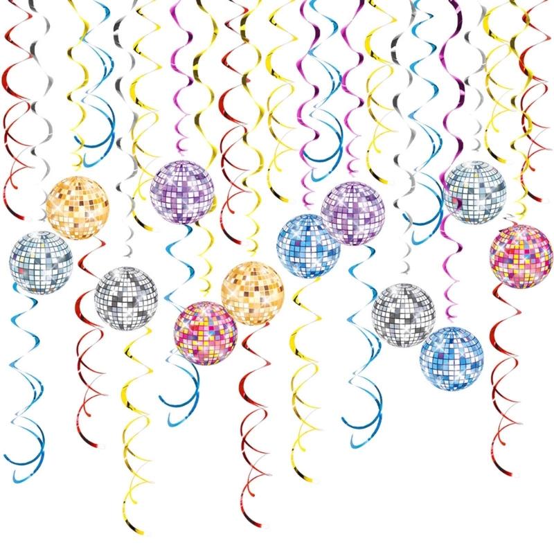

1set Discotheque Hanging Swirls Decoration Nostalgic Hanging Swirls Hanging Decors for Adult Nightclub Ceiling Decors 1