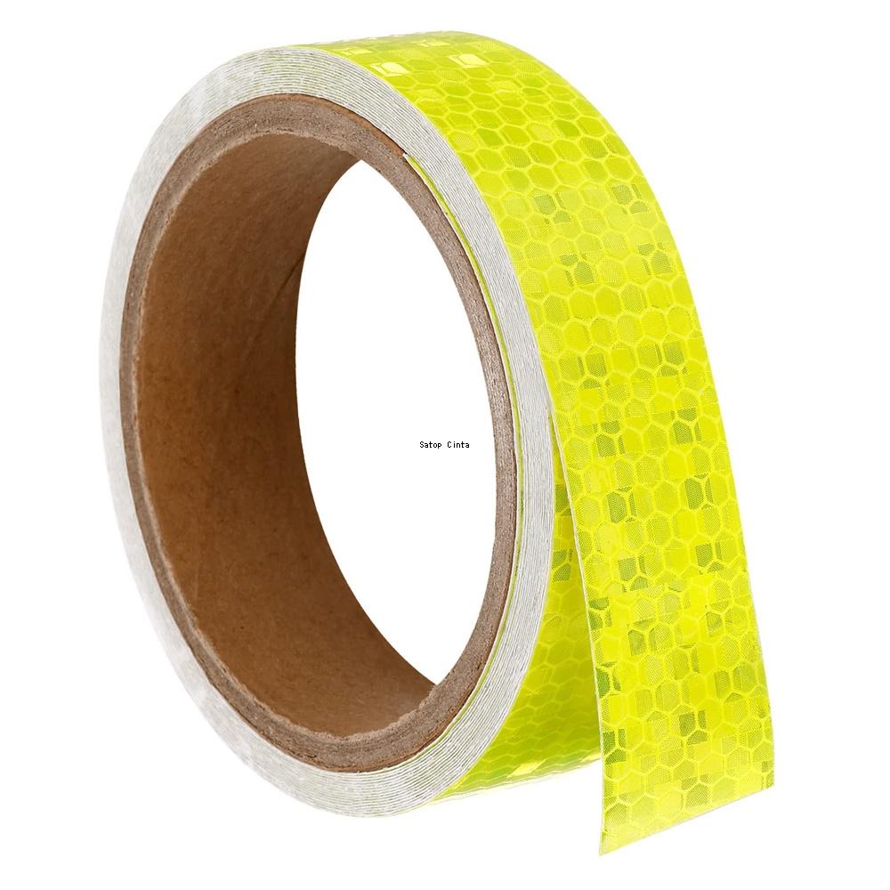 Fluorescent Yellow Reflective Sticers 2.5cm*50m Waterproof Self-Adhesive Trailer Reflectors Warning Tapes For Bicycle Car Helmet