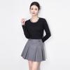 Light Luxury 3D Cable Knit Beaded Round Neck Long Sleeve Sweater Top for Women