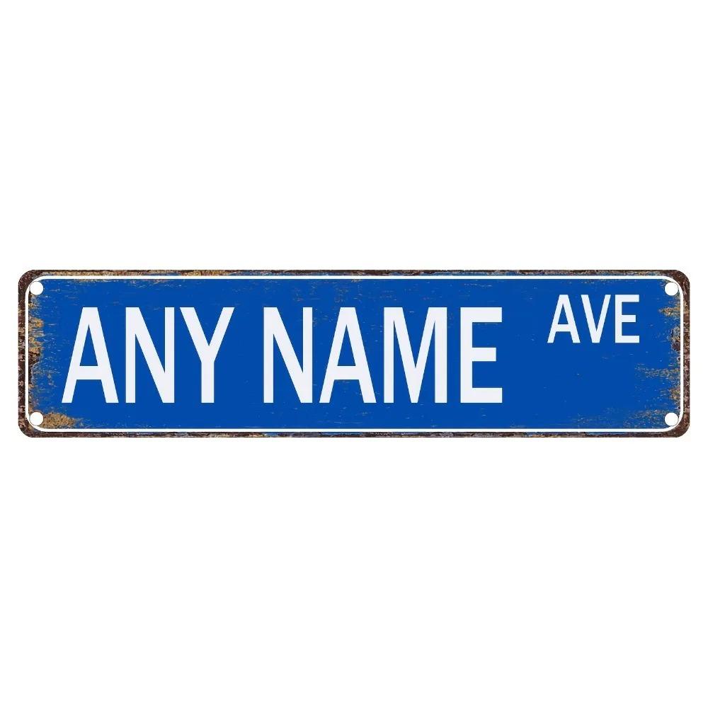 Personalized Retro Street Sign 15.75x3.94in Custom Metal Foil Wall Decor