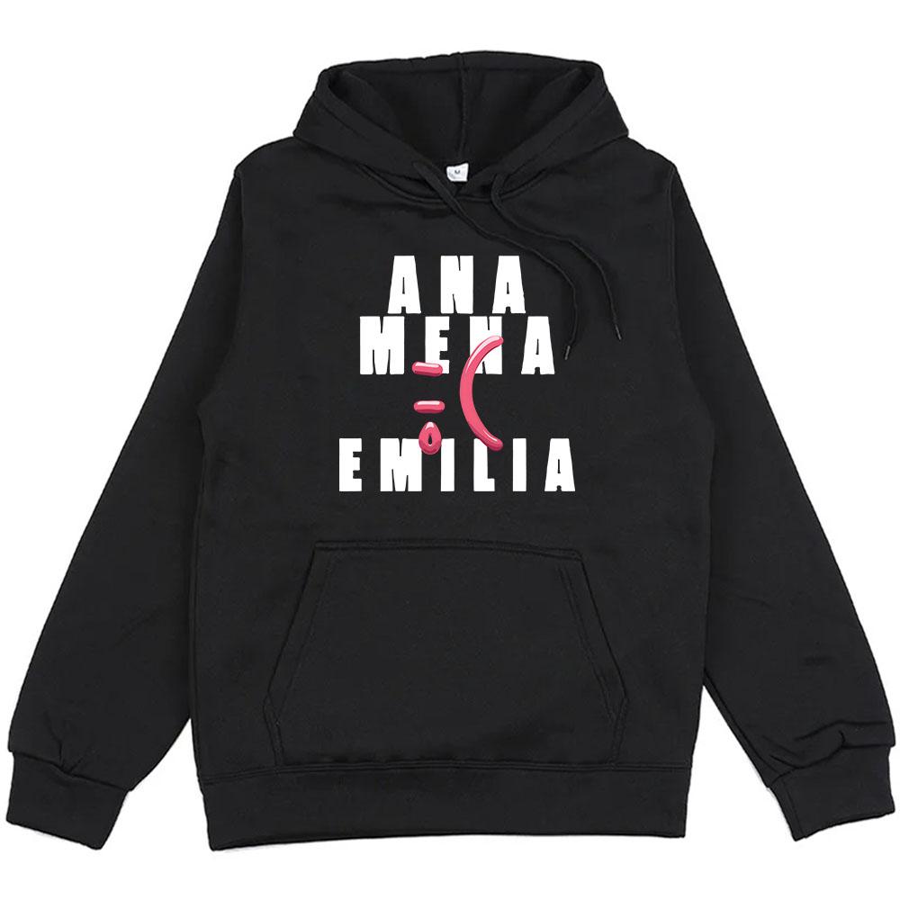 Ana Mena Emilia CARITA TRISTE Hoodies Streetwear Winter Men/Women Streetwear Graphic Clothes Hooded Fleece Unisex Pullovers Male