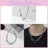 Hip Hop Style Double Layer Titanium Steel Necklace With Geometric Star Pendant For Unisex Fashion Accessory