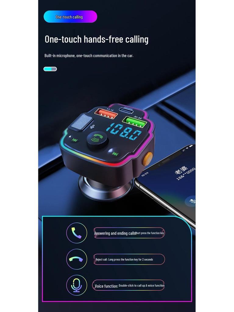 Q8 Fast Charge Car Charger & Bluetooth MP3 Player with Lossless Sound