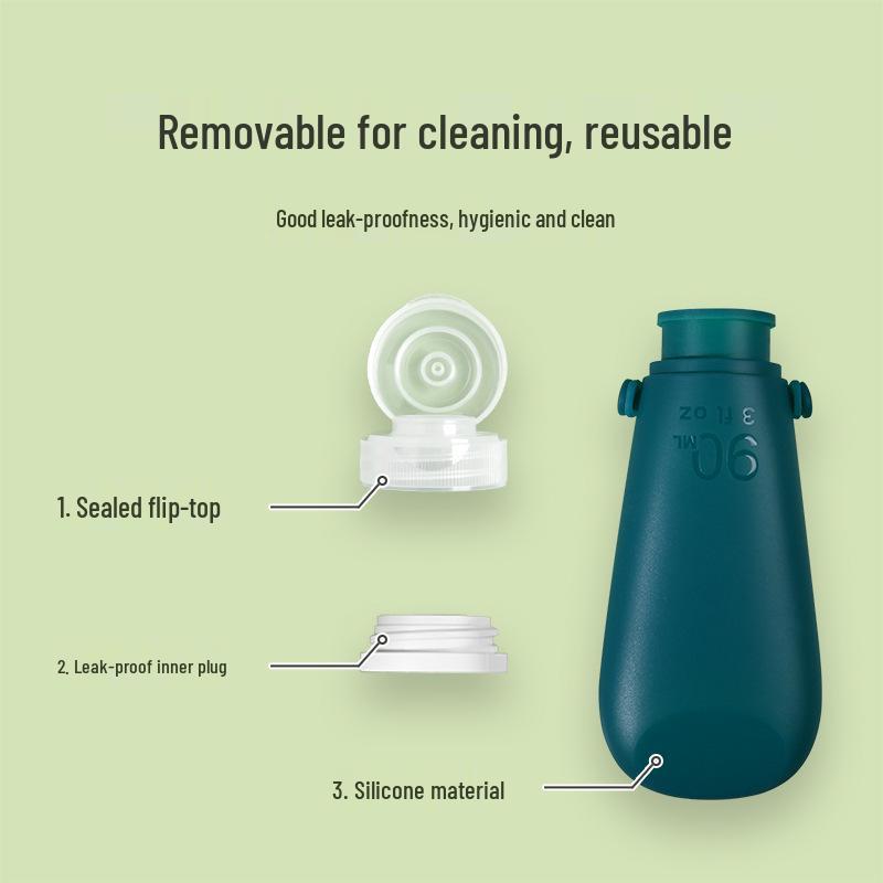 Bottiglie Ricaricabili in Silicone da Viaggio - A Prova di Perdite per Bagnoschiuma, Shampoo e Lozione
