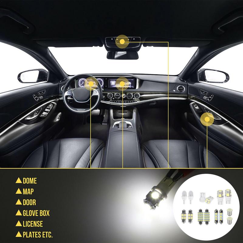 LED Car Interior Lights Interior Lights Bulbs Combination Set 14pcs Reusable LED Dome Light LED Car Bulb Kit Set For License