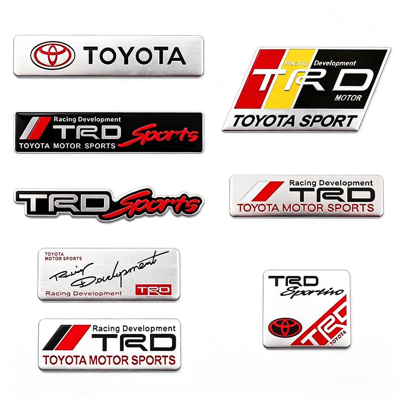 Car Aluminum Emblem Badge Supercharged Styling Decal Sticker For Toyota Hilux Aygo Yaris Ractis Corolla Camry CHR Auris Tacoma