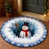 Christmas Santa Gnome Quilted Round Mat Festive Area Rug Non-Slip Backing Door Mat Living Room Bathroom Kitchen Absorbent Mat