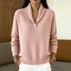 Maglione Pullover da Donna con Scollo a V Manica Lunga Vestibilità Larga Top in Maglia Casual Leggero Confortevole Tessuto Morbido