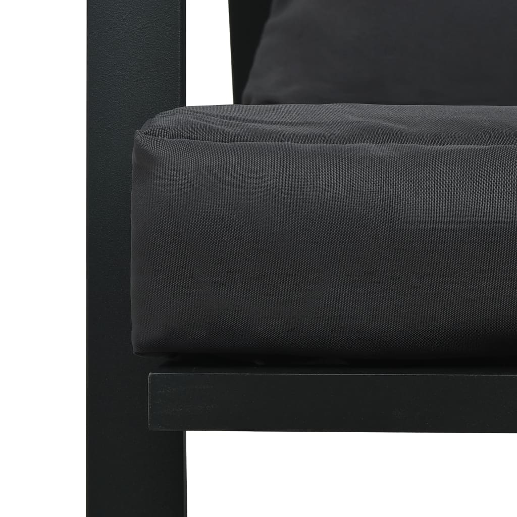 4 Piece Outdoor Lounge Set with Cushions Aluminum Dark Gray