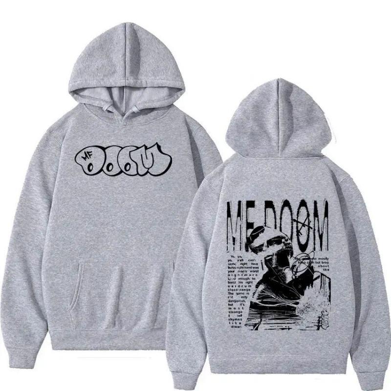 Sudadera con capucha de álbum de música del rapero Mf Doom Madvillain Metal Face Hip Hombres Manga Larga Sudaderas con capucha Ropa Unisex