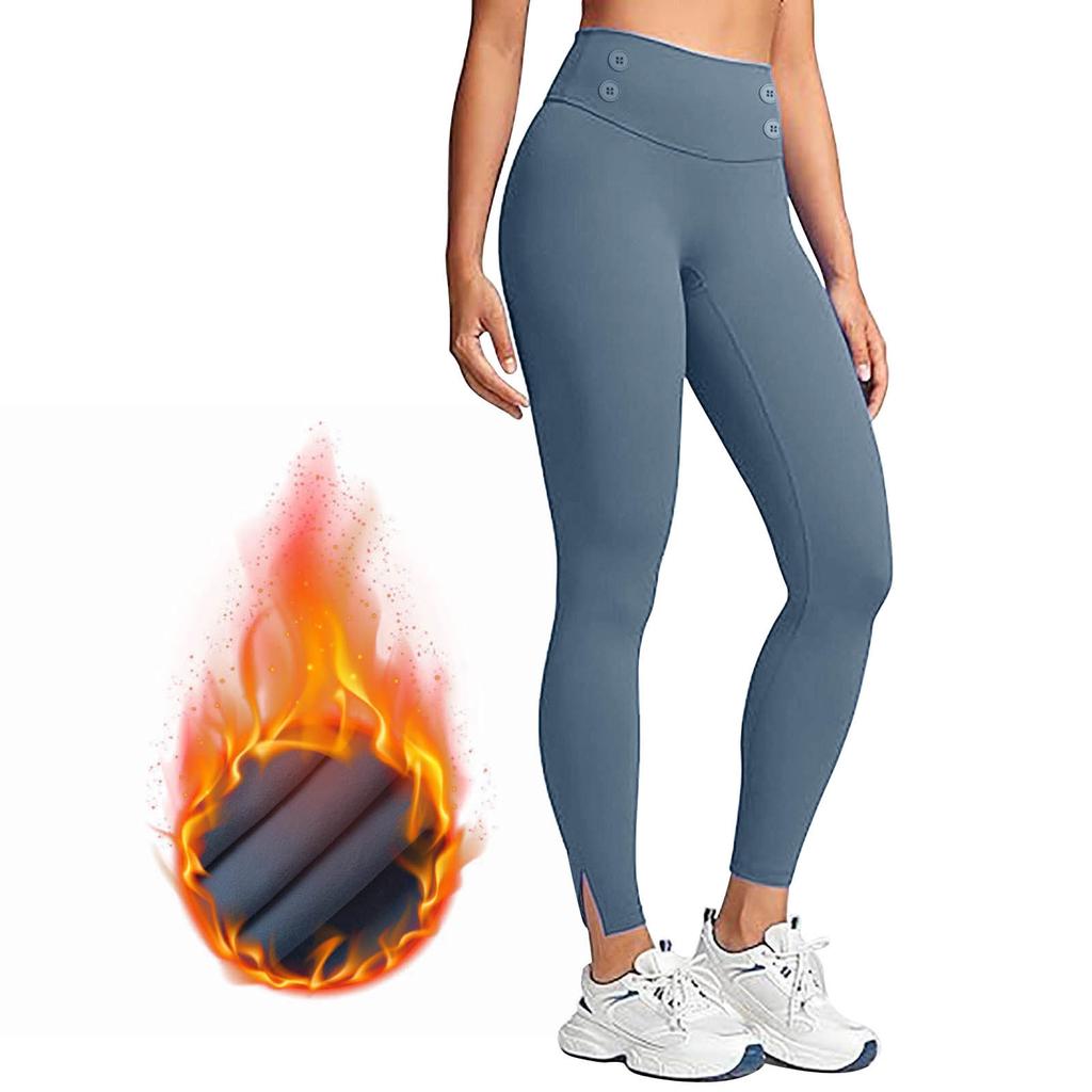 Fashionable Solid Color Warm Pants Leggings Yoga Pants High Waisted Slim Fit Casual Pants